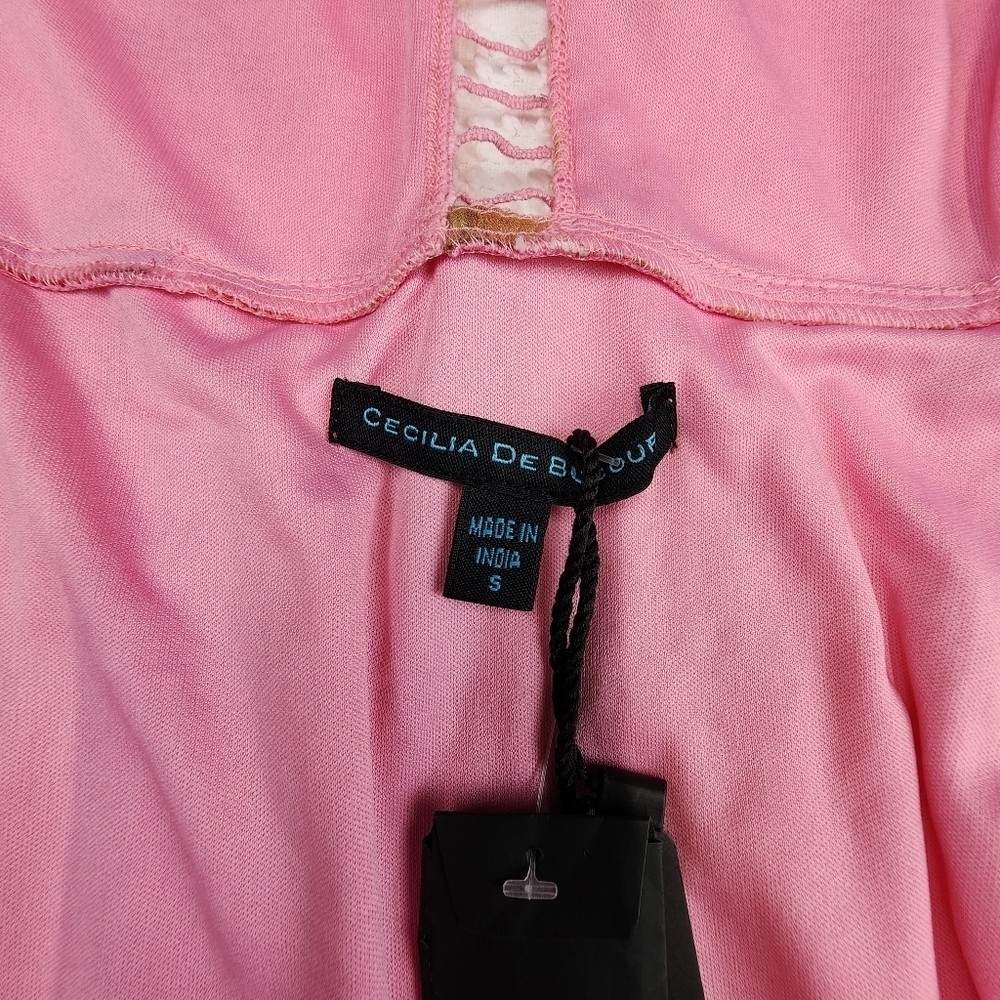Cecelia De Bucourt NWT Pink Handcrafted Beaded Dress Size Small - Picture 6 of 13